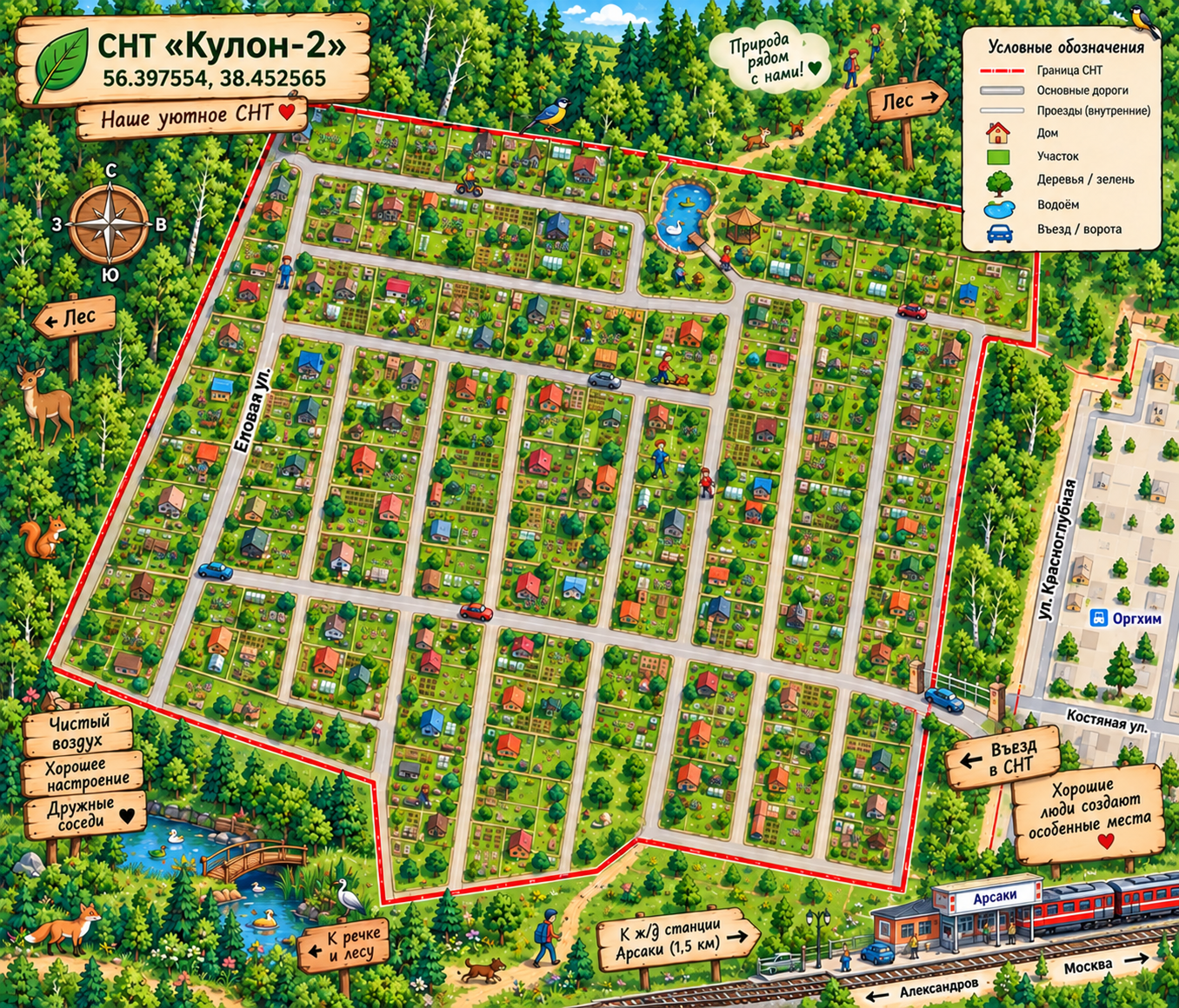 Иллюстрированная карта СНТ «Кулон-2»